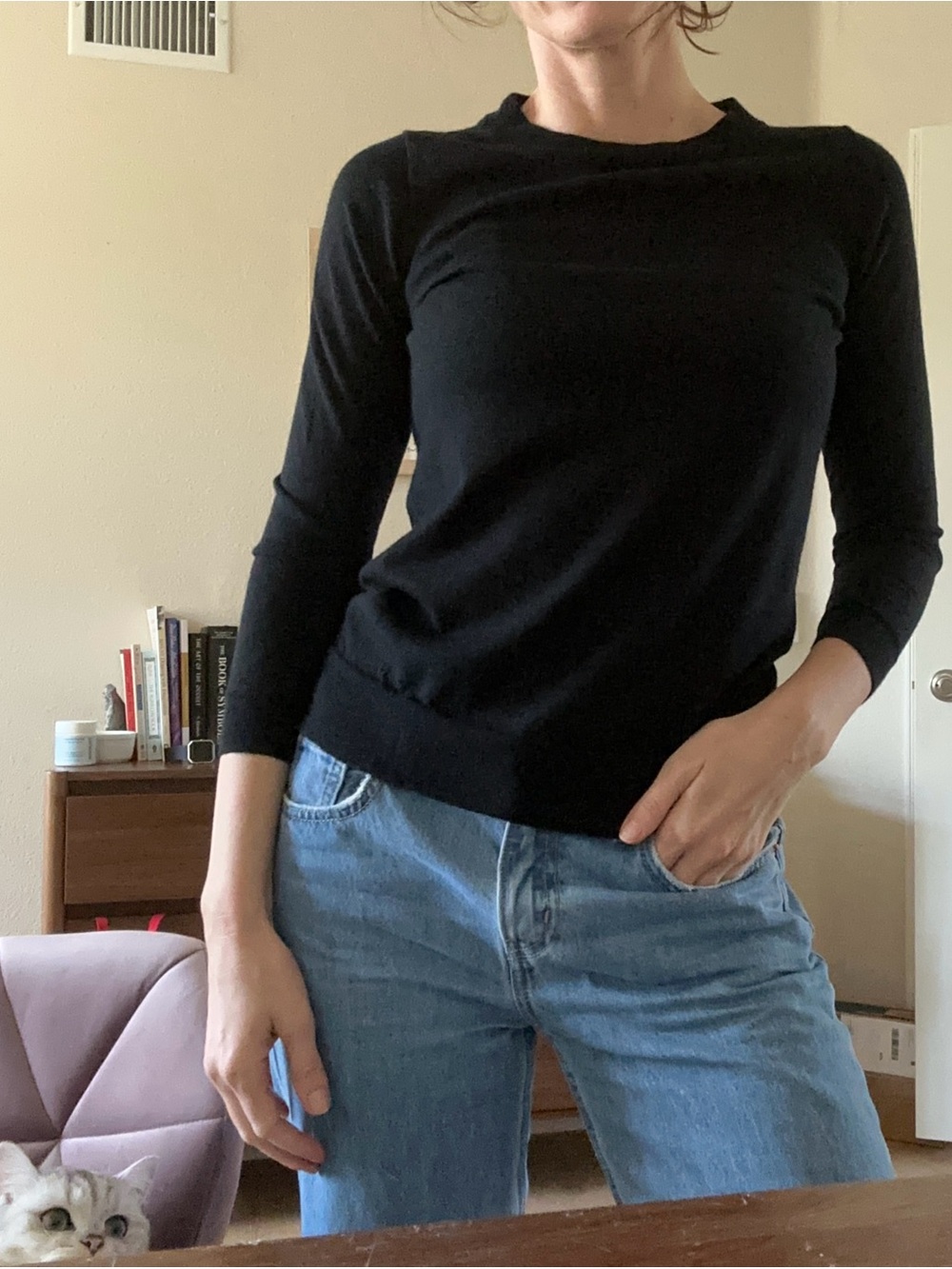 J.Crew Tippi 100% Merino Wool Black Sweater